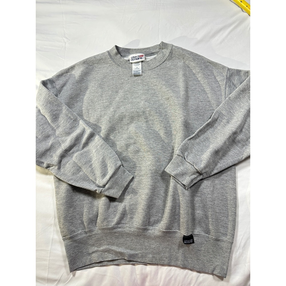 Vintage USA Olympic Crewneck Sweatshirt Gray Heather Pullover Large WPL 11935